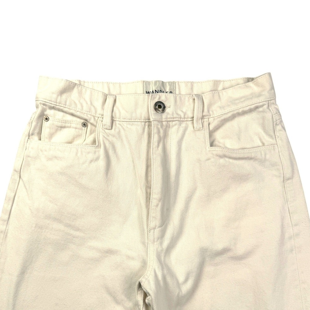 Wandler Poppy Jeans Off White High Rise Straight Leg Denim Italy Womens 28